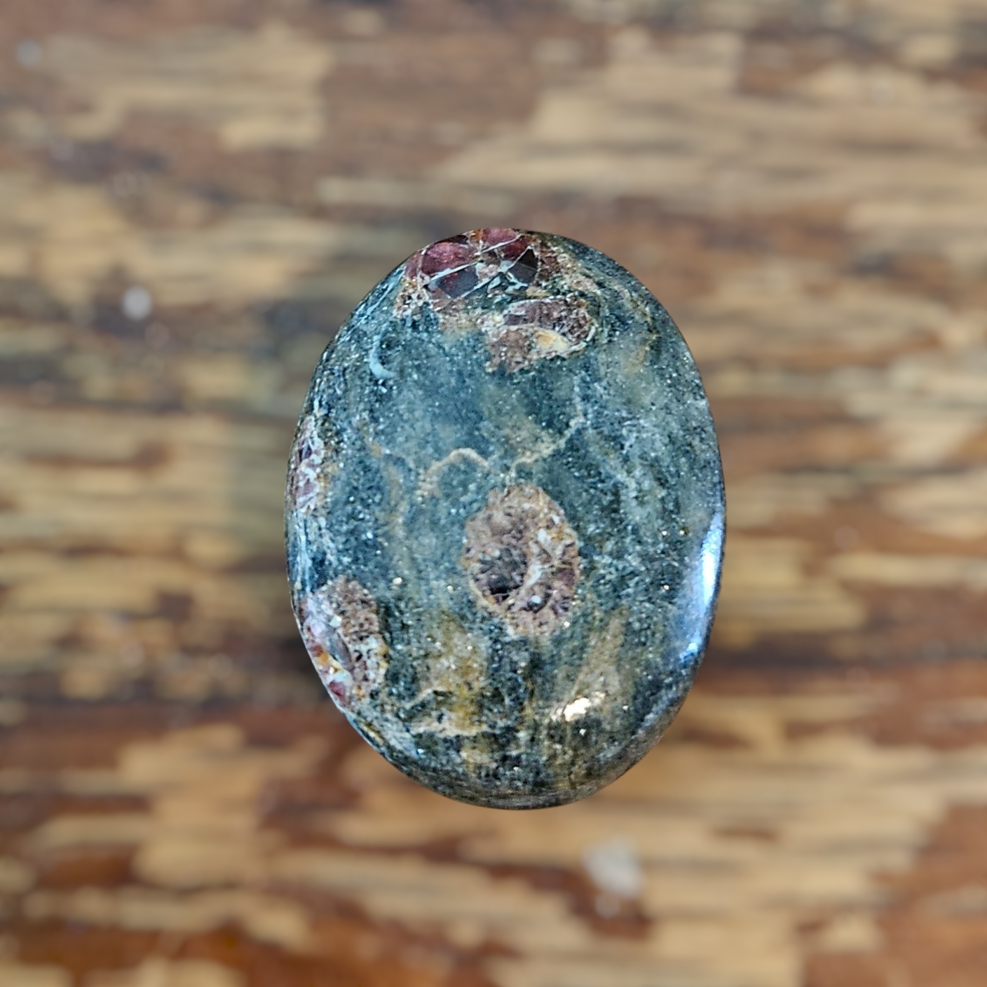 Handcut Georgia Garnet in Schist Cabochon