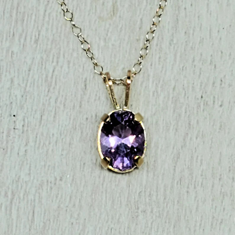 1ct Lavender Spinel Gold Filled Necklace
