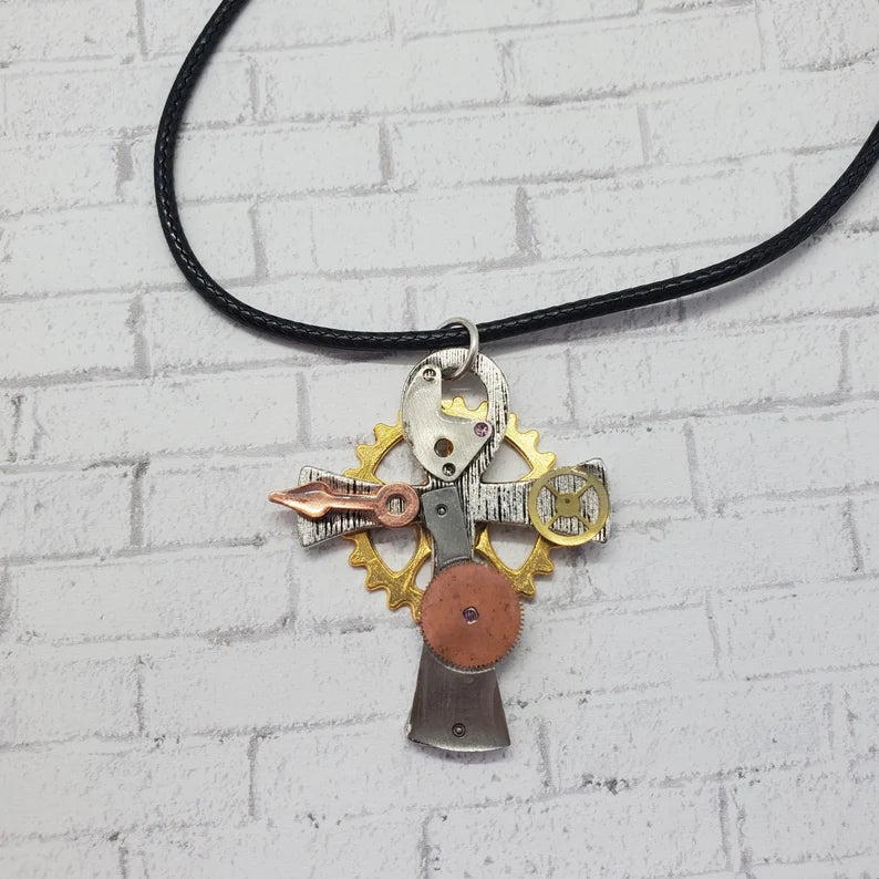 Steampunk Ankh Cross Necklace