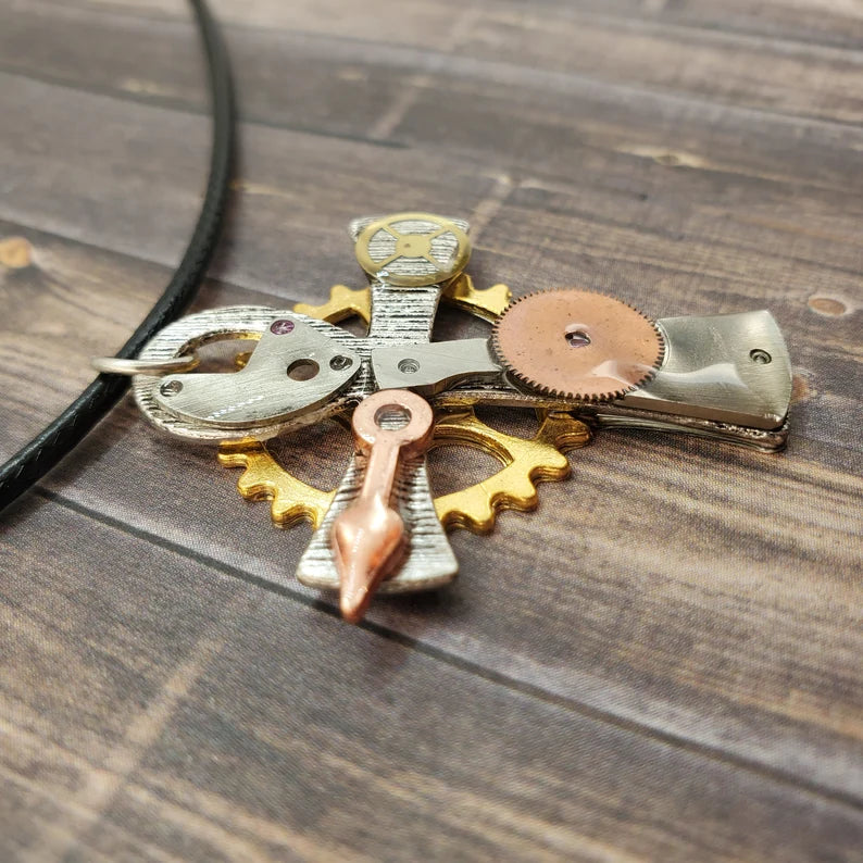 Steampunk Ankh Cross Necklace