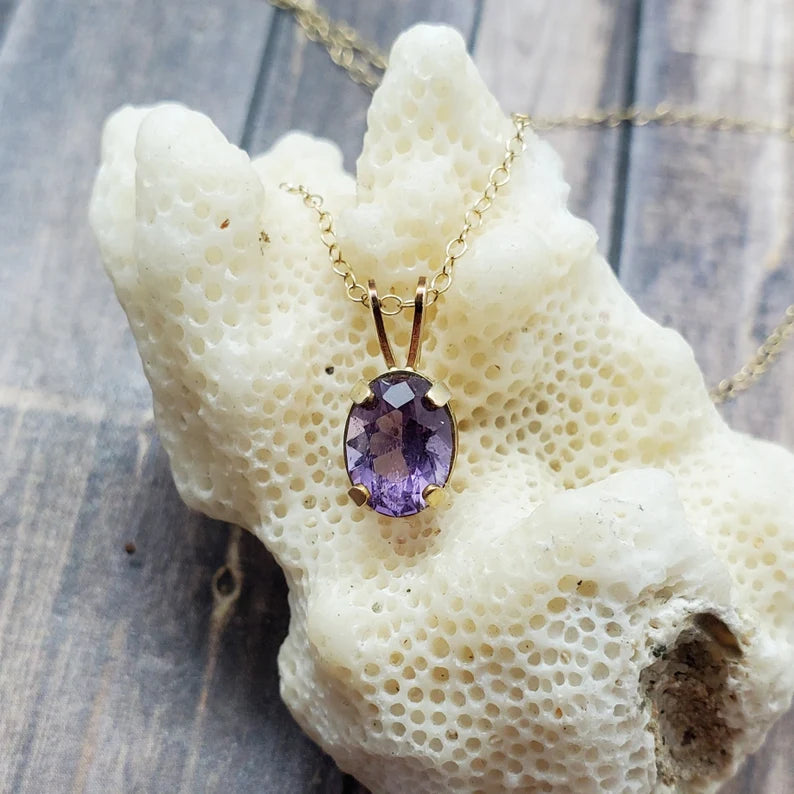 1ct Lavender Spinel Gold Filled Necklace