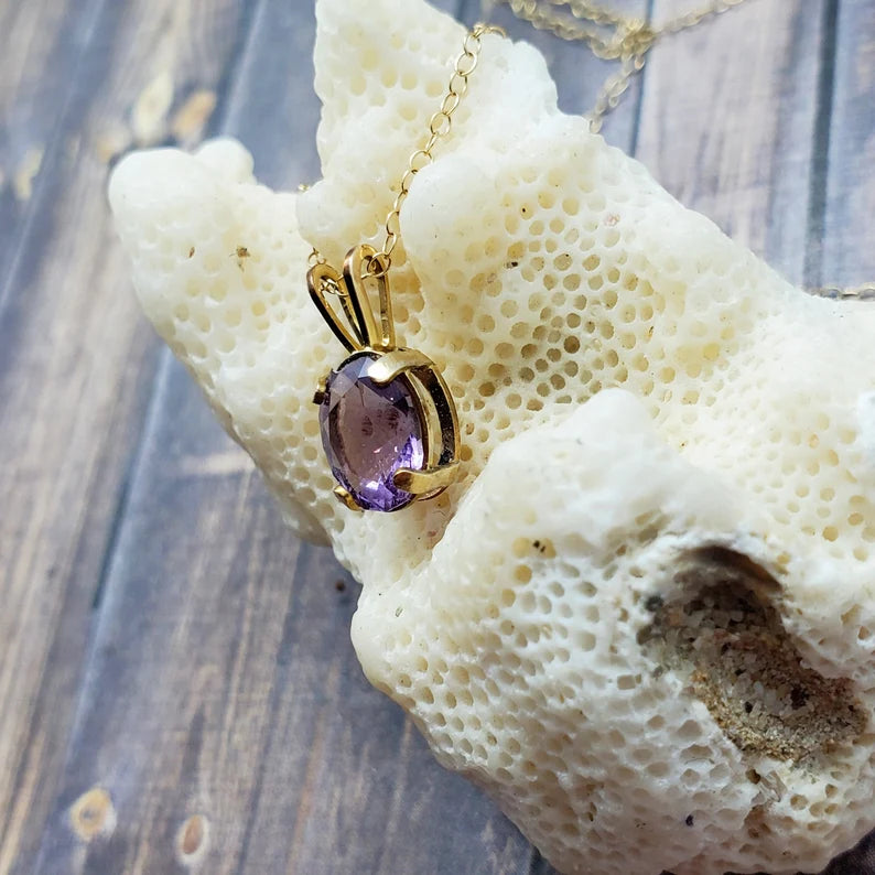 1ct Lavender Spinel Gold Filled Necklace