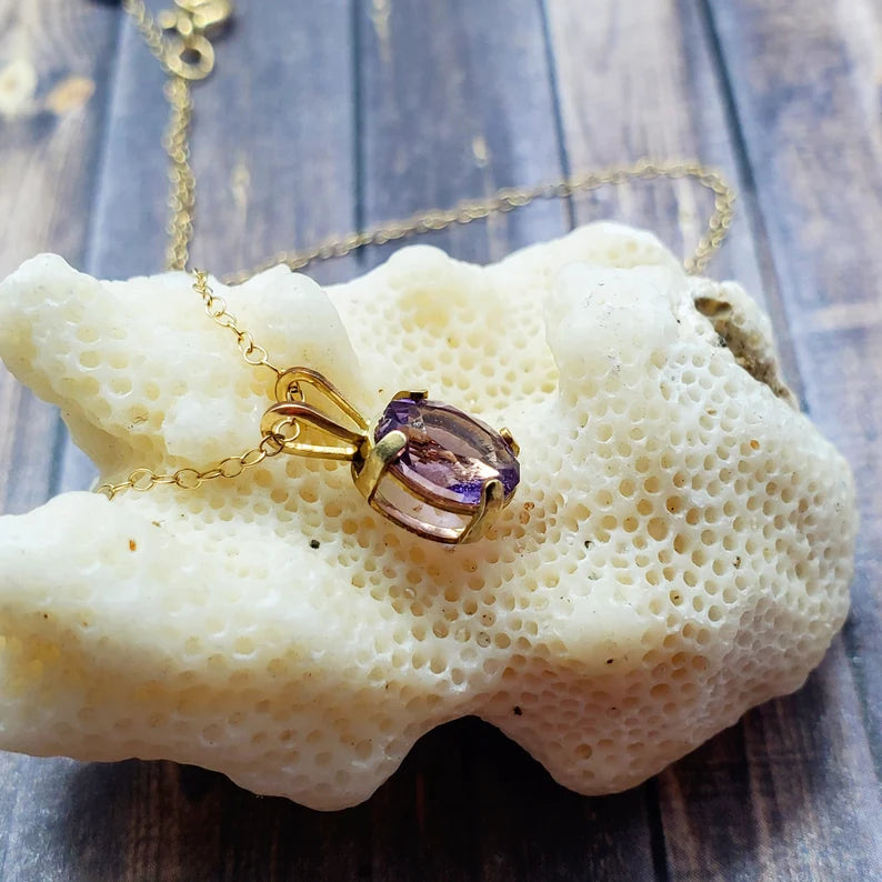 1ct Lavender Spinel Gold Filled Necklace