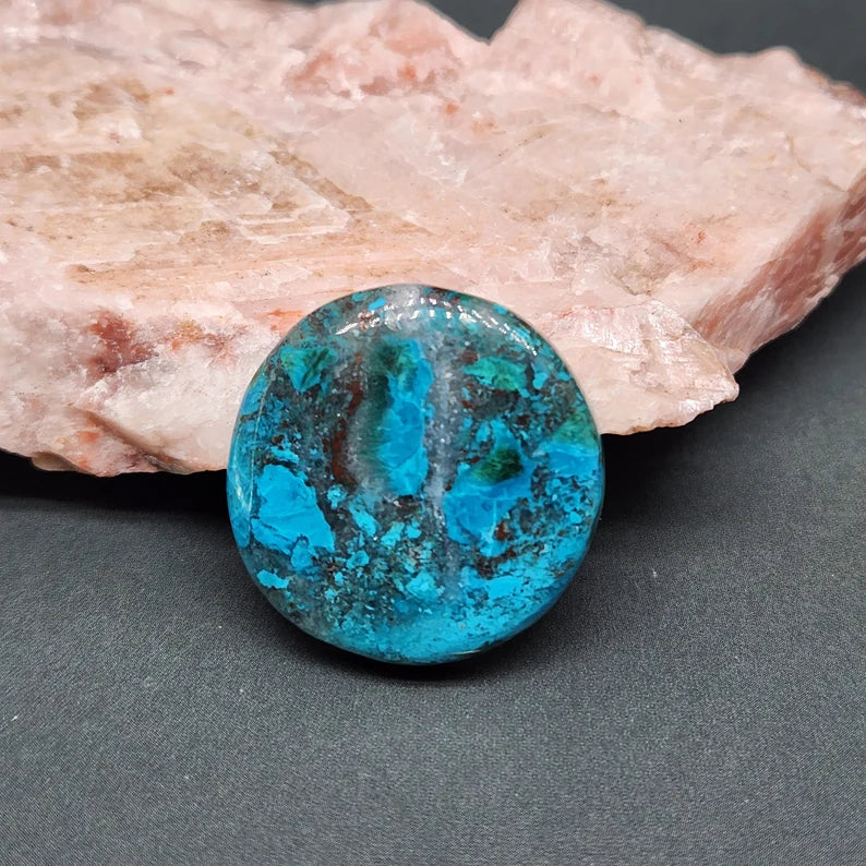 Handcut Inspiration Mine Gem Silica Chrysocolla Cabochon