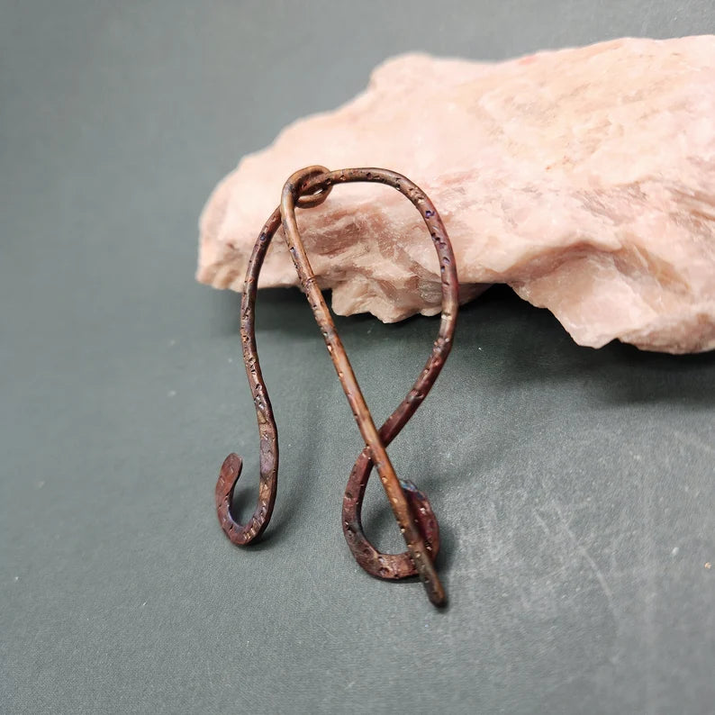 Hand Forged Copper Celtic Cloak Pin
