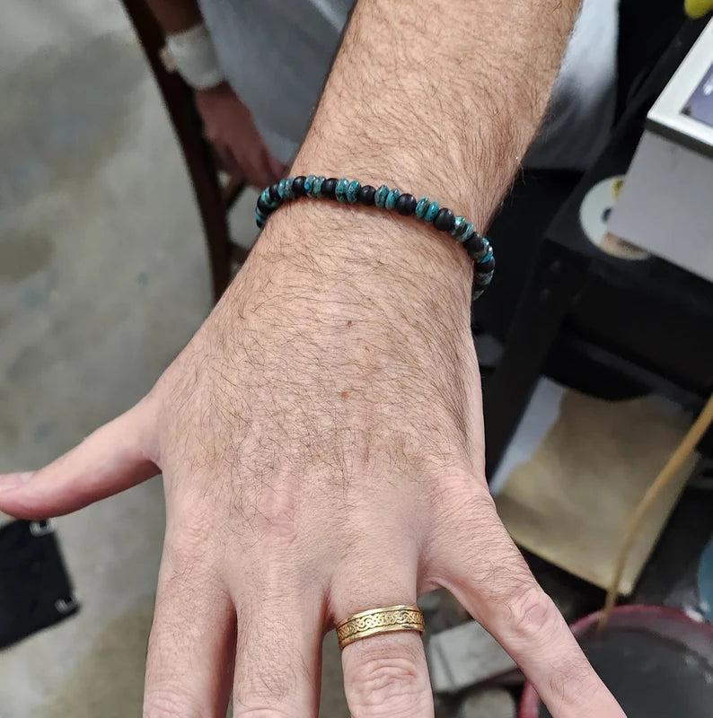 Hand Beaded Turquoise Bracelet