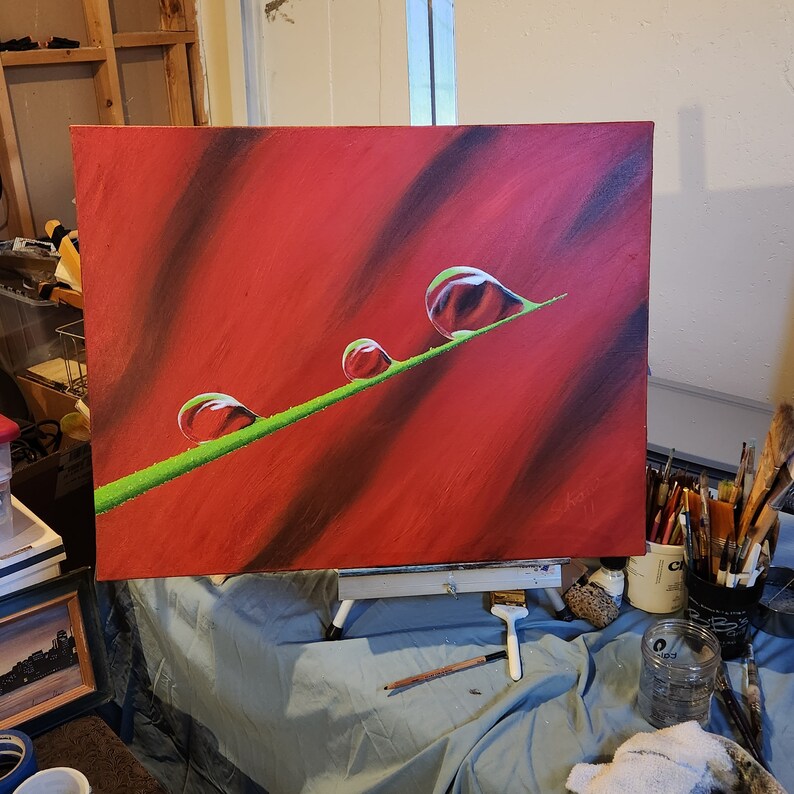 Three Men in a Boat Original Hand Painted Acrylic Painting on Canvas