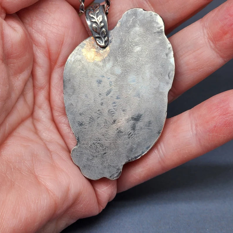 Handcut Kingman Turquoise Silver Necklace