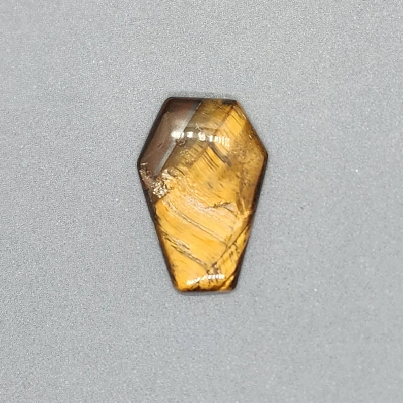Handcut Tigers Eye Coffin Cabochon