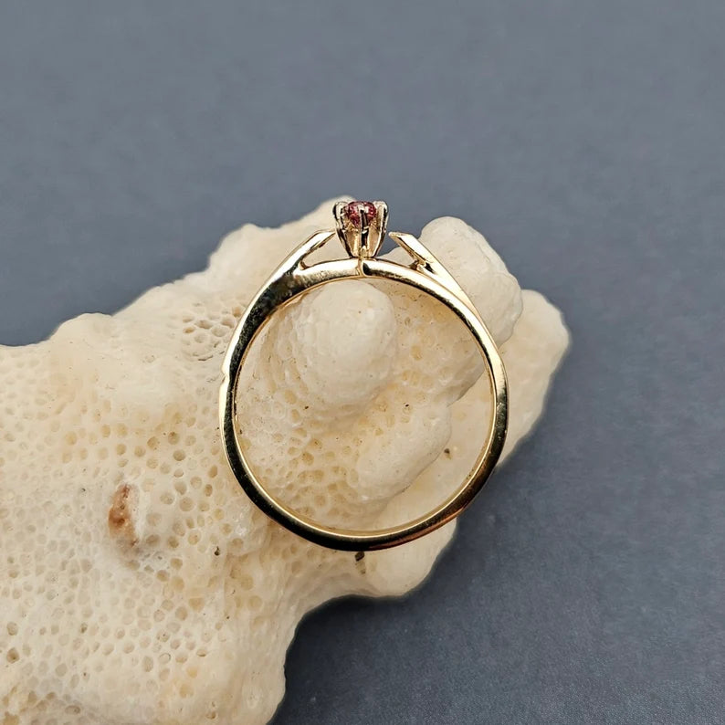 Handcut .2ct Red Spinel 10k Gold Ring