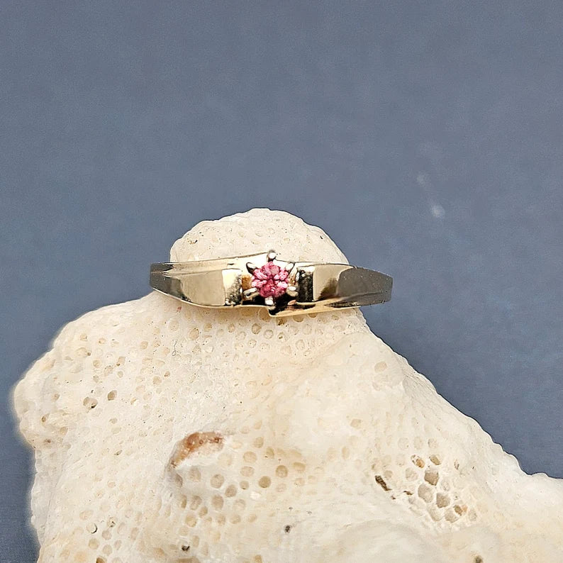 Handcut .2ct Red Spinel 10k Gold Ring