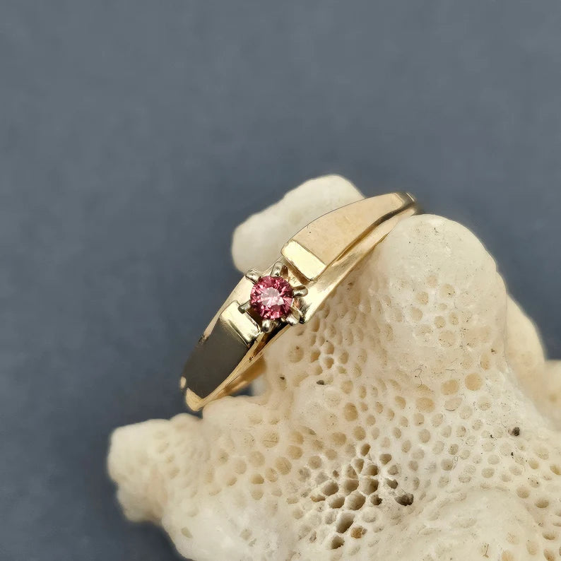 Handcut .2ct Red Spinel 10k Gold Ring