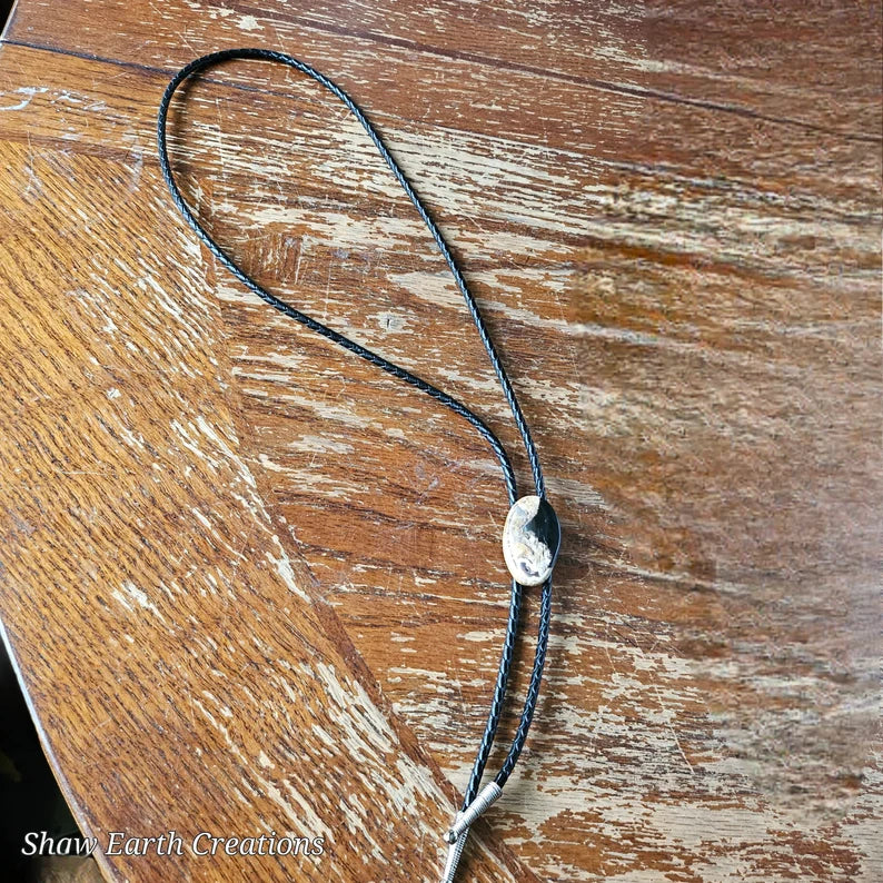 Handcut Indonesian Petrified Palm Root Handmade Bolo Tie