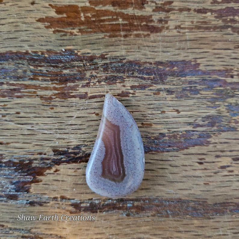 Handcut Speckled Agate Cabochon