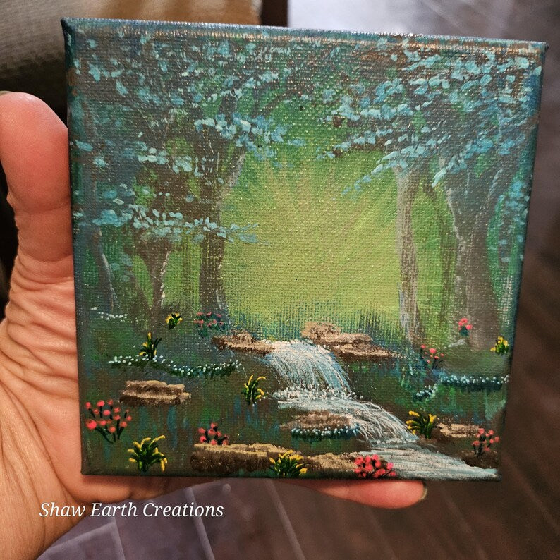 Fantasy Forest Fairy Fae Gnome Original Painting