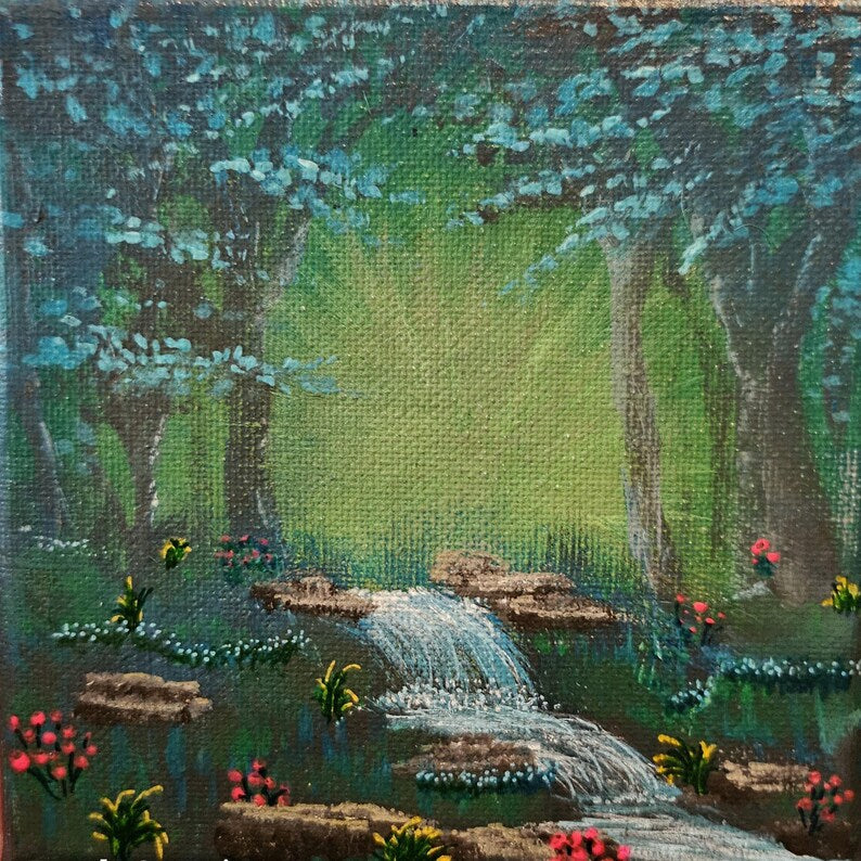 Fantasy Forest Fairy Fae Gnome Original Painting