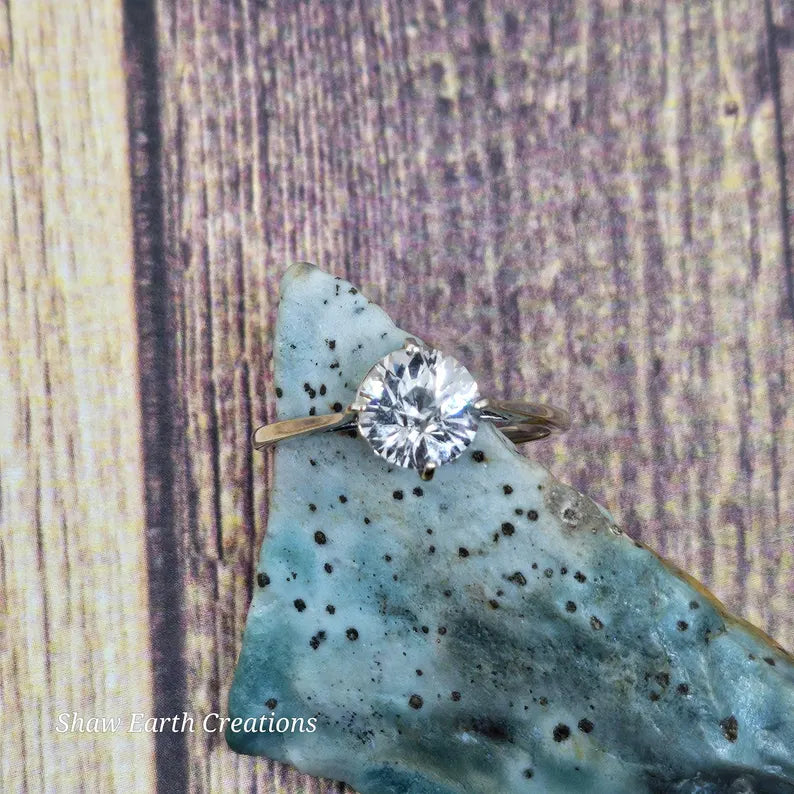 Handcut 1.9ct Morganite White Gold Ring