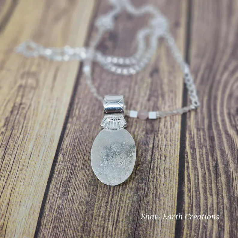 Handcut Rose Quartz Beaded Sterling Silver Necklace
