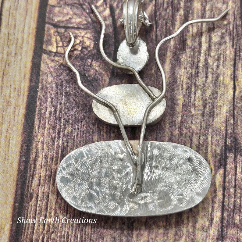 Handcut Star Sapphire Turquoise Idaho Seam Agate Sterling Silver Necklace