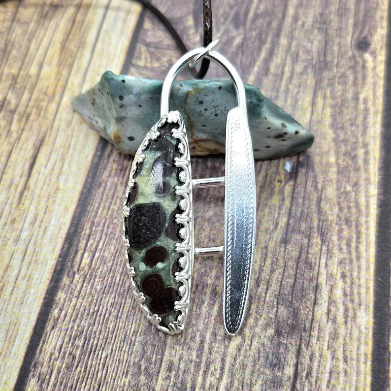 Handcut Oolite Sterling Silver Statement Necklace