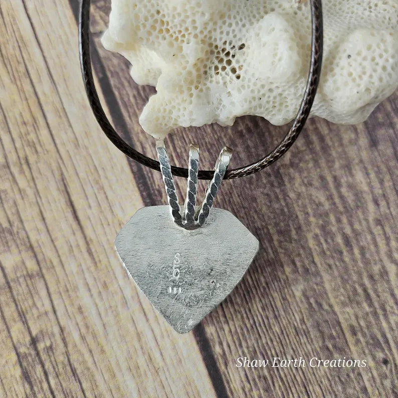Handcut Australian Boulder Opal Sterling Silver Necklace