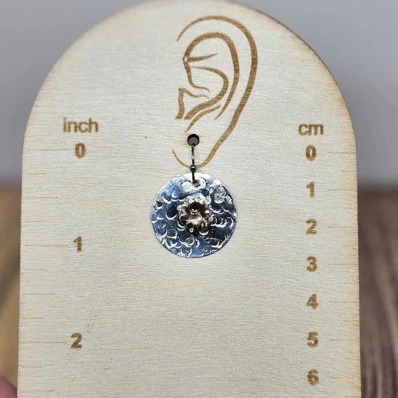 Handcut 1.8ct Smoky Quartz Sterling Silver Earrings