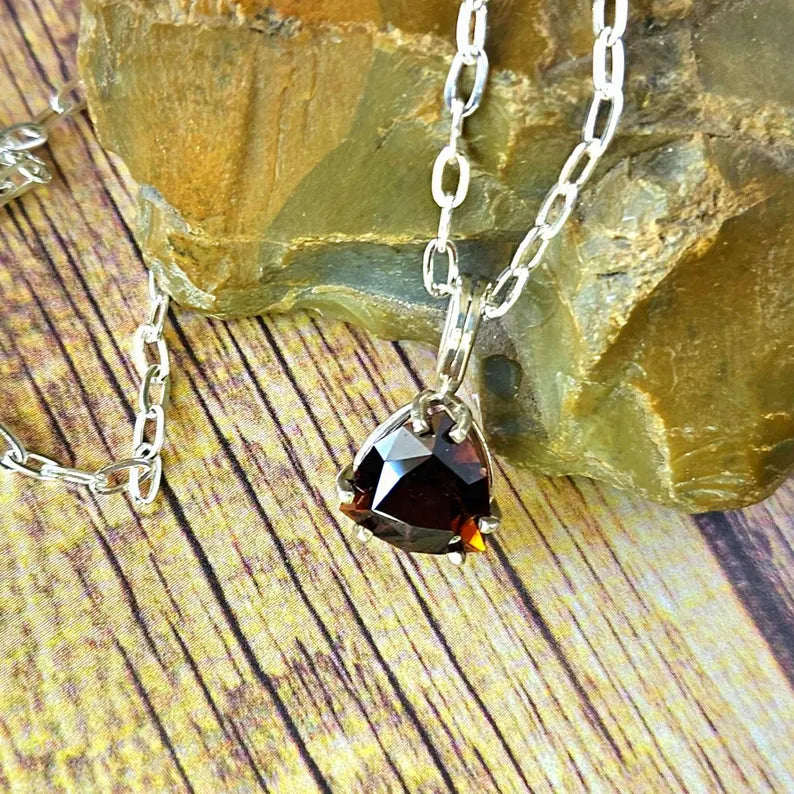 3.35ct Sunset Tourmaline Trillian Silver Necklace