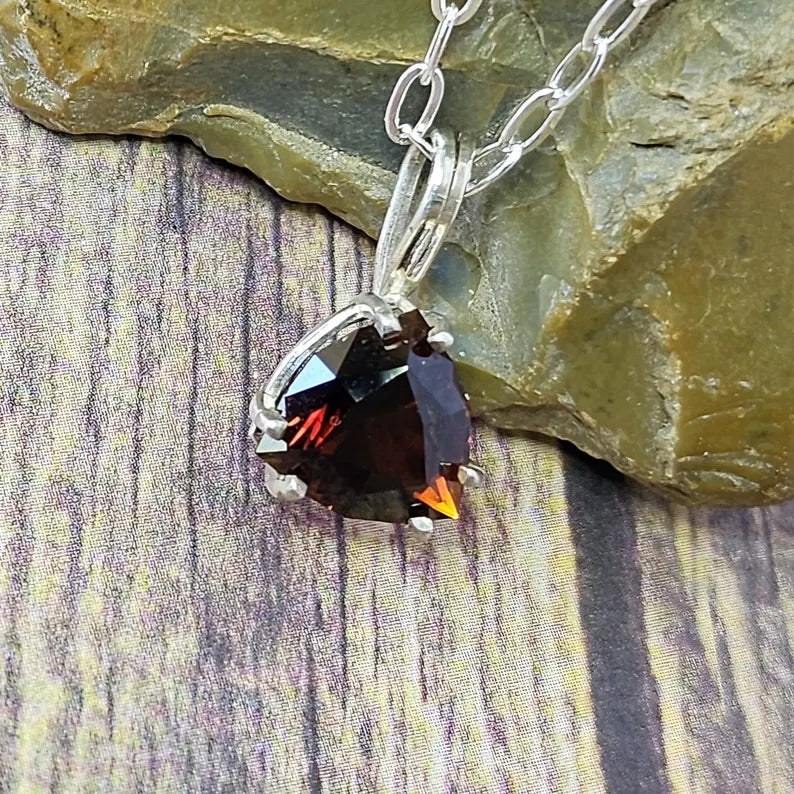 3.35ct Sunset Tourmaline Trillian Silver Necklace
