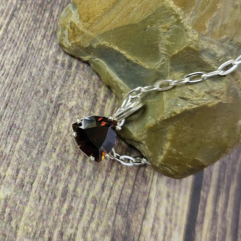 3.35ct Sunset Tourmaline Trillian Silver Necklace
