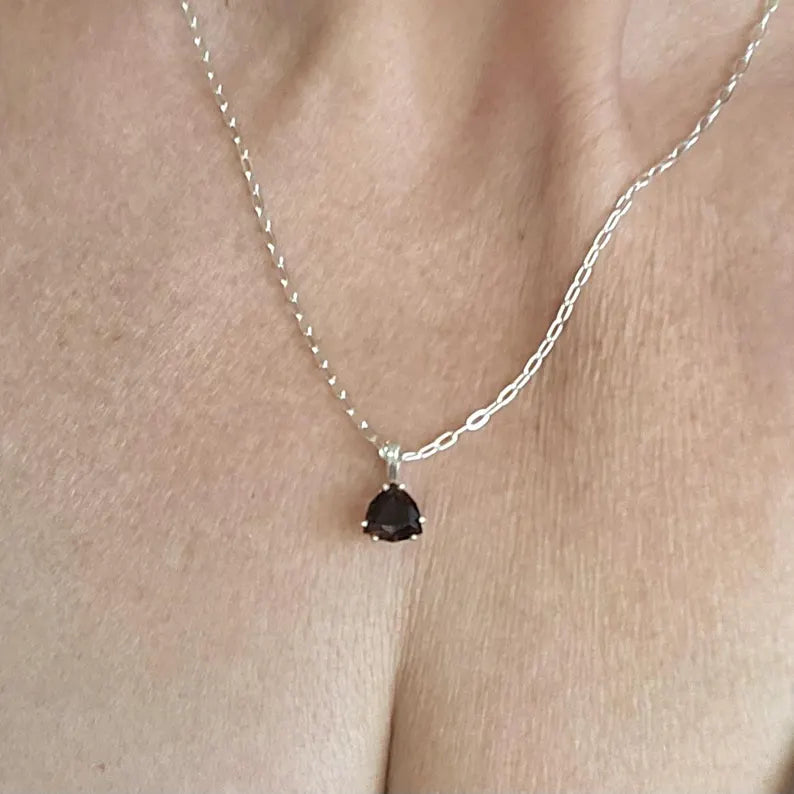 3.35ct Sunset Tourmaline Trillian Silver Necklace