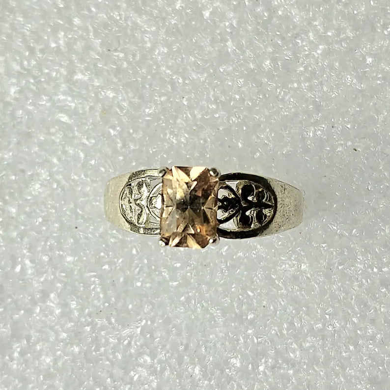 Handcut 1.25ct Imperial Topaz Silver Ring