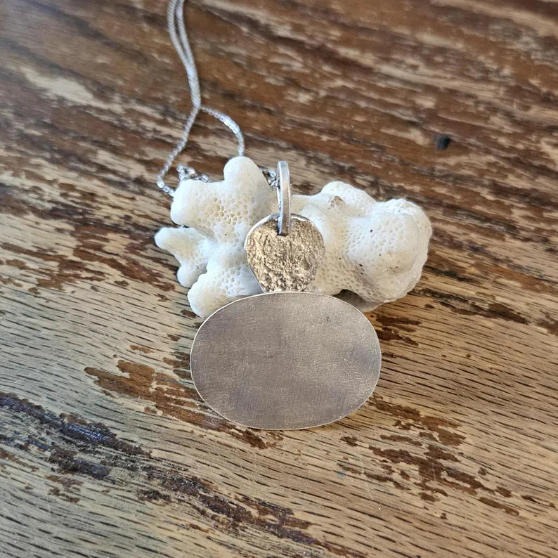 Handcut North Carolina Ruby and Picture Jasper Sterling Silver Necklace