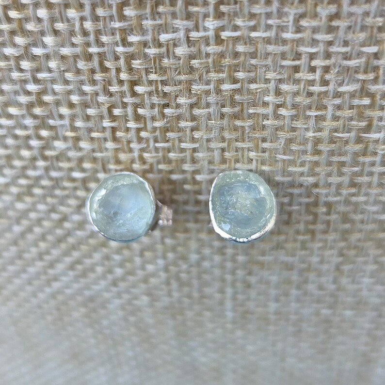Natural 1ctw Blue Montana Sapphire Silver Earrings