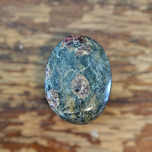 Handcut Georgia Garnet in Schist Cabochon