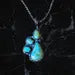 Handcut 17ctw Royston Turquoise Muti Stone Sterling Silver Necklace