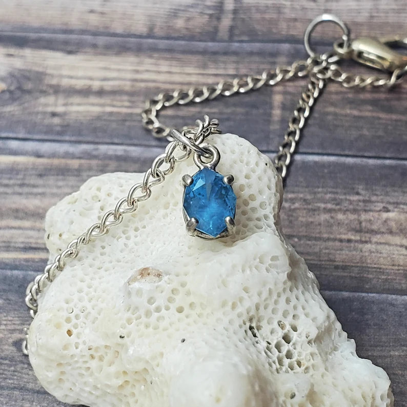Blue Topaz Dangle Bracelet, Ankle Bracelet