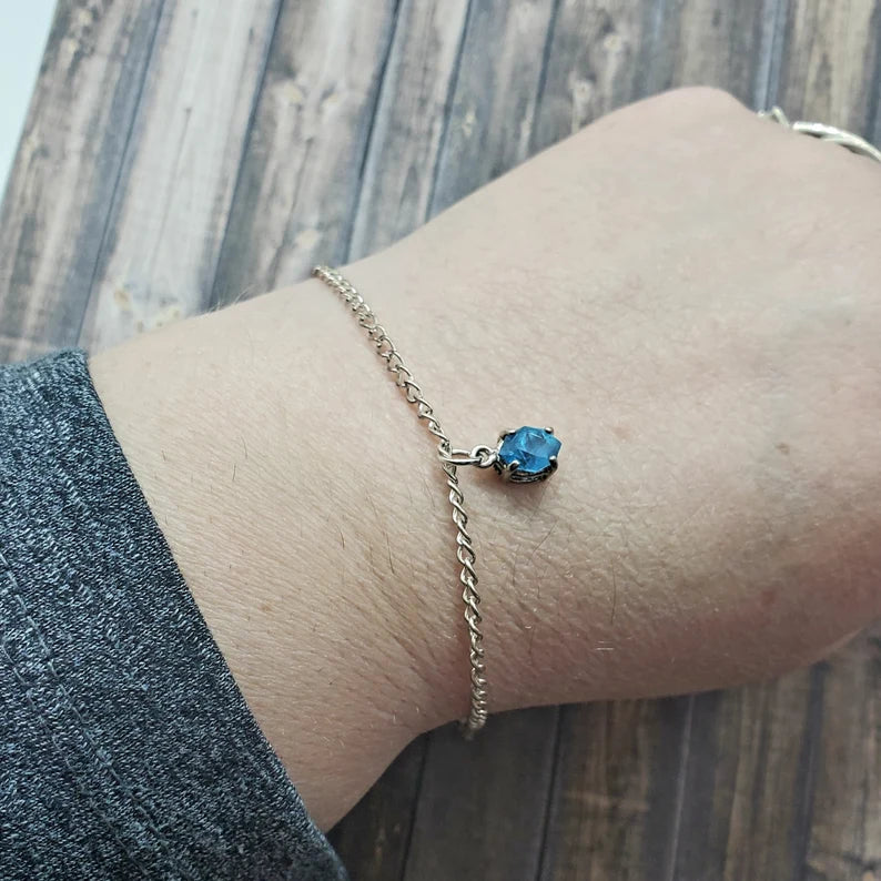 Blue Topaz Dangle Bracelet, Ankle Bracelet