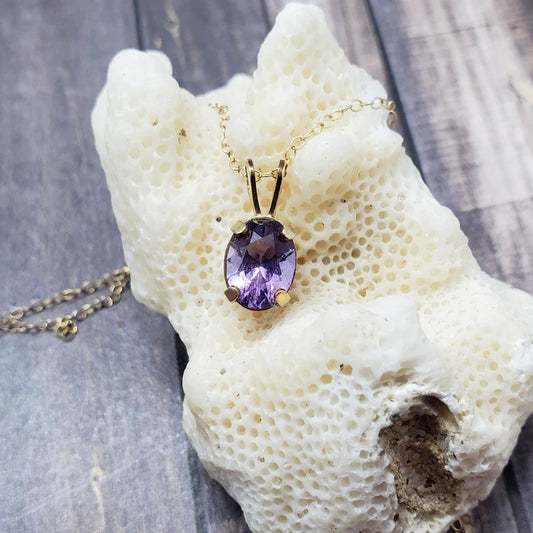 1ct Lavender Spinel Gold Filled Necklace