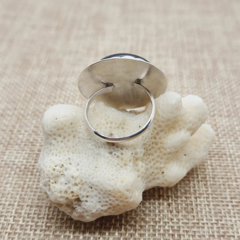 Large Handcut Amethyst Sterling Silver Ring