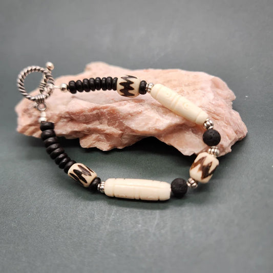 Hand Beaded Ghana Infusion Bracelet for Essential Oils or Perfume