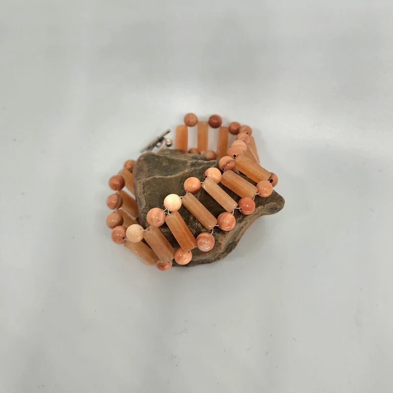 Hand Beaded Orange Aventurine Bracelet