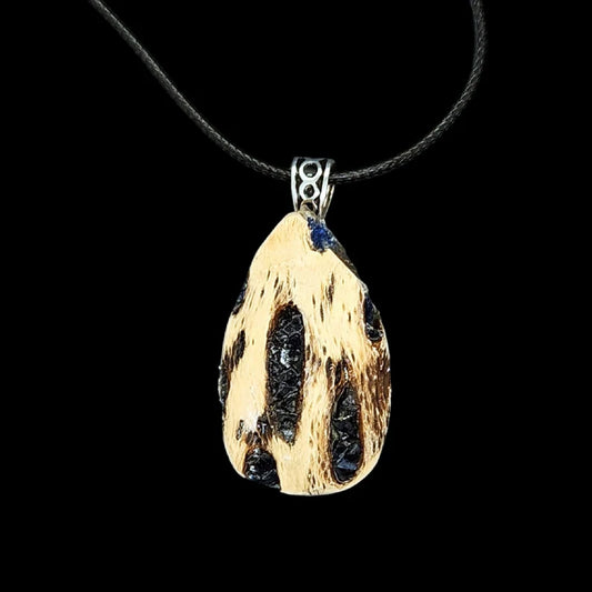 Hand Inlaid Sea Glass Cholla Wood Necklace