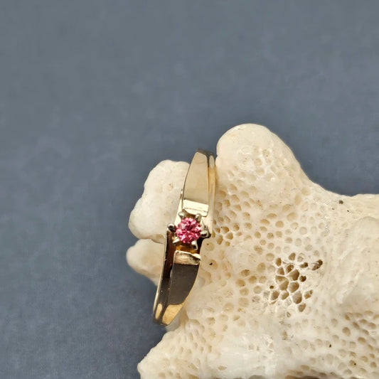 Handcut .2ct Red Spinel 10k Gold Ring