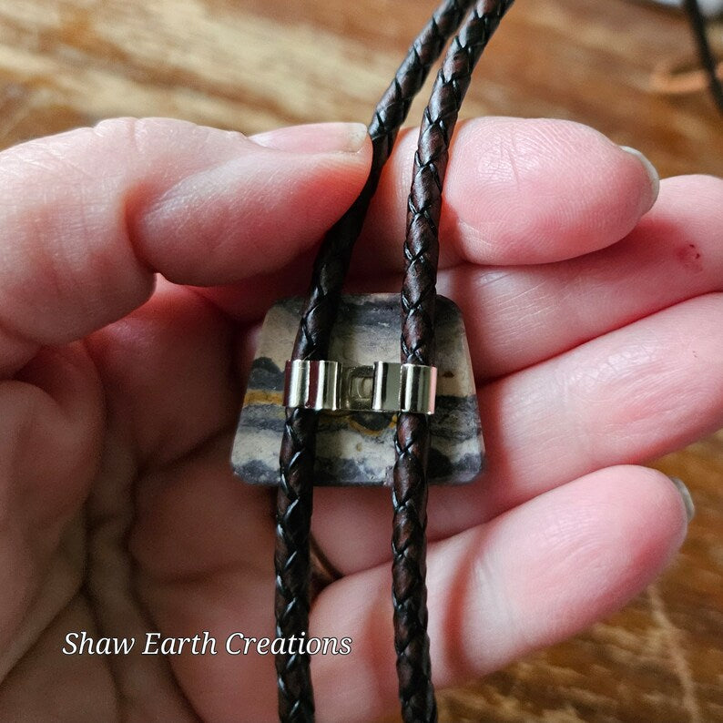 Handcut Amethyst Sage Handmade Bolo Tie