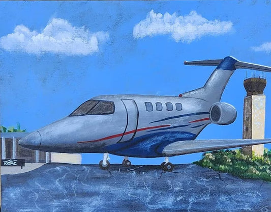Hand Painted On Deck Airplane Airport Painting Olathe Kansas