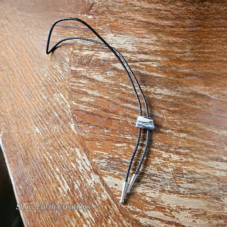 Handcut Amethyst Sage Handmade Bolo Tie