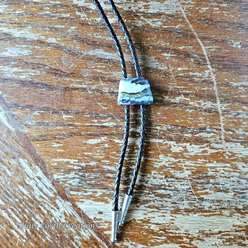 Handcut Amethyst Sage Handmade Bolo Tie