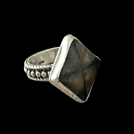 Handcut Trapiche Andalusite Sterling Silver Ring
