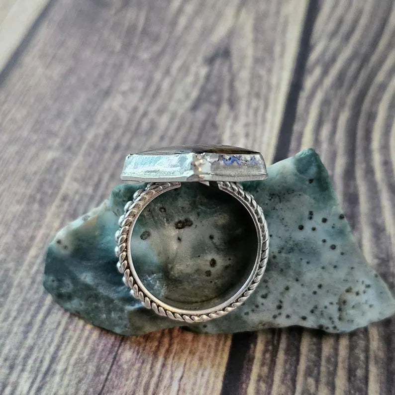 Handcut Trapiche Andalusite Sterling Silver Ring