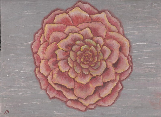 Sara's Bloom" – Original Rose Flower Painting – Minimalist Floral Wall Art on Canvas